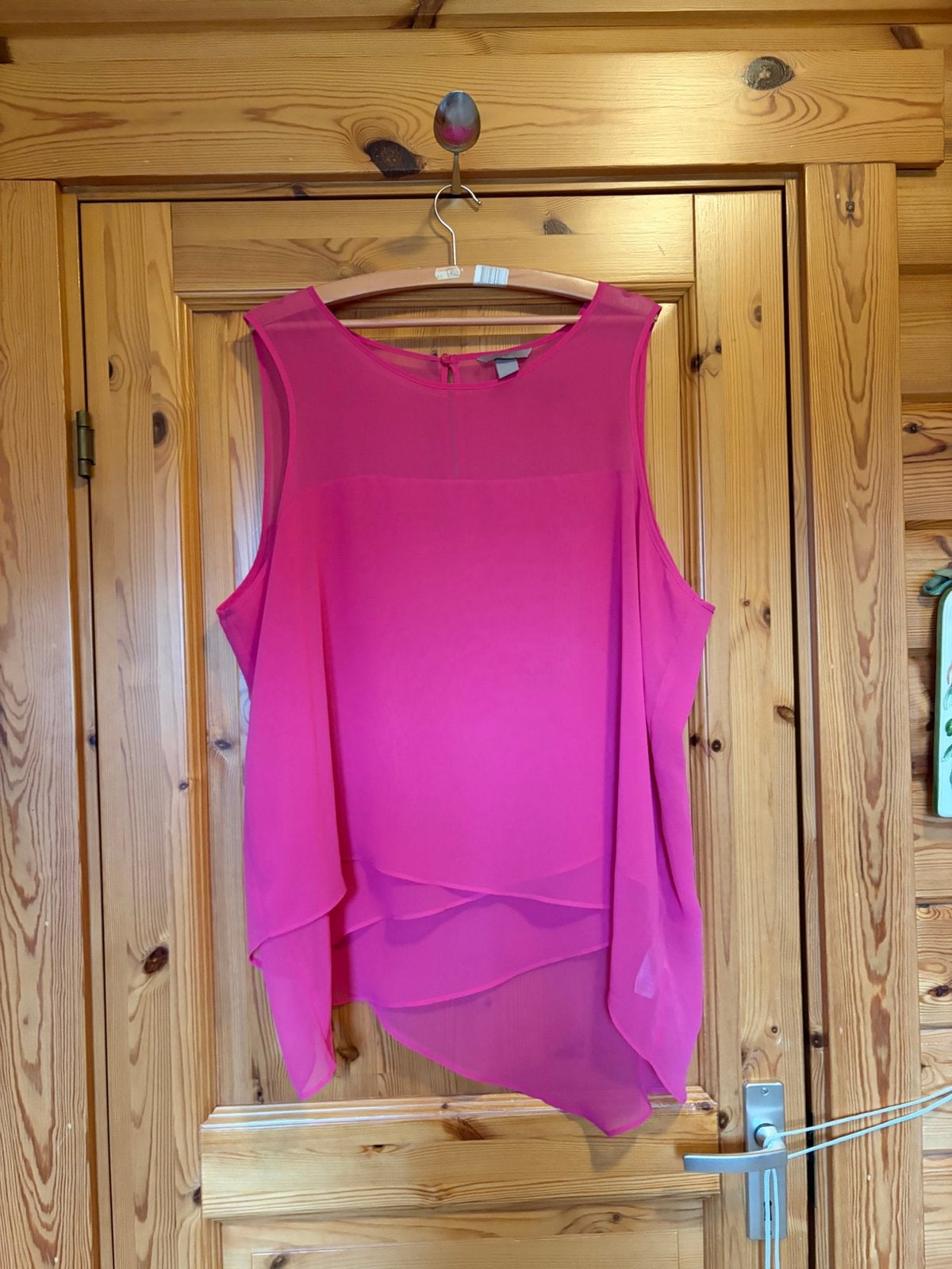 Top roze H&M 54 oto 65 lengte 69/83, Kleding | Dames, Ophalen of Verzenden, Zo goed als nieuw, Roze, Shirt of Top