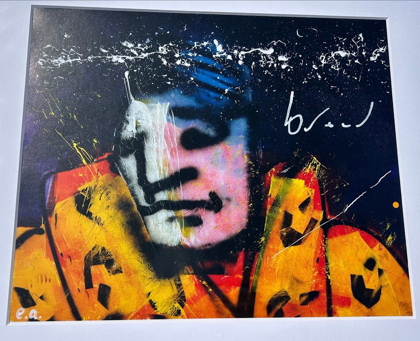 Herman Brood hand gesigneerd werk professioneel ingelijst, Met passe-partout, Ophalen of Verzenden, Portret en Figuren, Zeefdruk