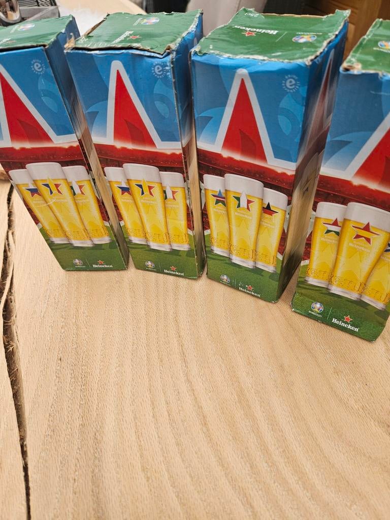 Heineken EK 2024 Bierglazen Set - Nieuw in Verpakking, Ophalen of Verzenden, Nieuw, Verpakking