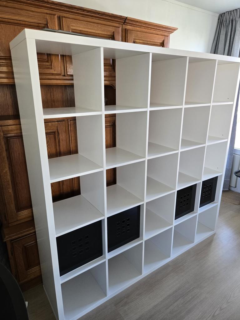 IKEA KALLAX Open kast, wit, 182x182 cm, Ophalen, 50 tot 100 cm, Zo goed als nieuw, Minder dan 100 cm