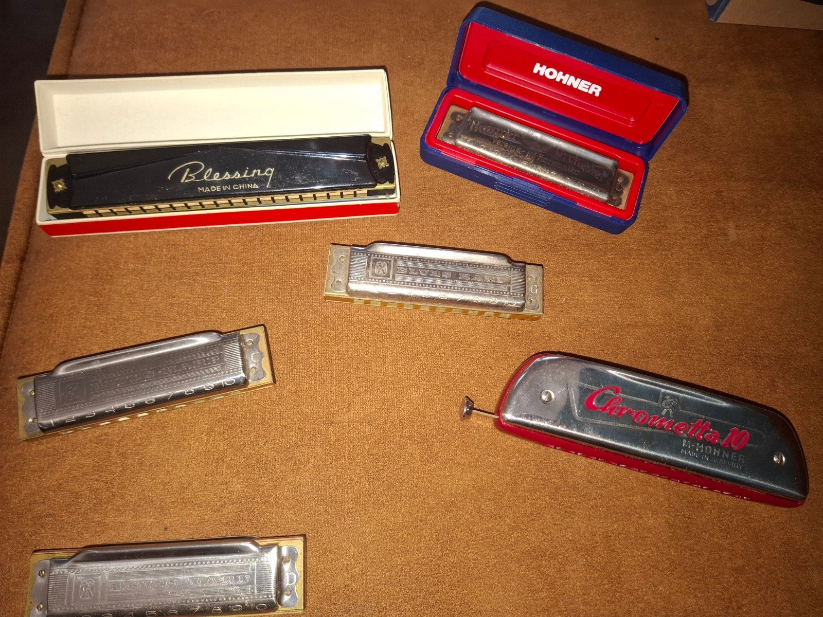 Diverse mondharmonica's - Hohner, Blessing en meer, Ophalen of Verzenden, Gebruikt, Met koffer of doosje