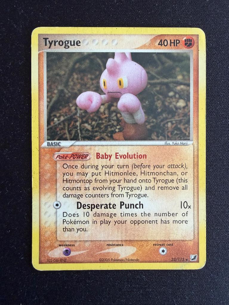 PokéMon kaart: Tyrogue (33/115), Ophalen of Verzenden, Zo goed als nieuw, Losse kaart