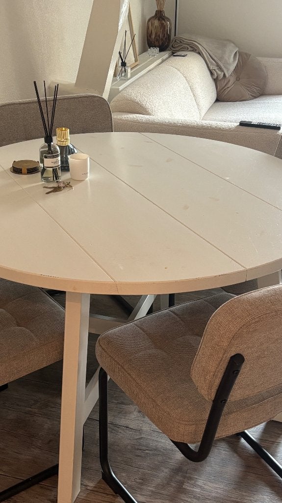 Eettafel binnen/ buiten, Huis en Inrichting, Ophalen, Gebruikt, 100 tot 150 cm, Rond