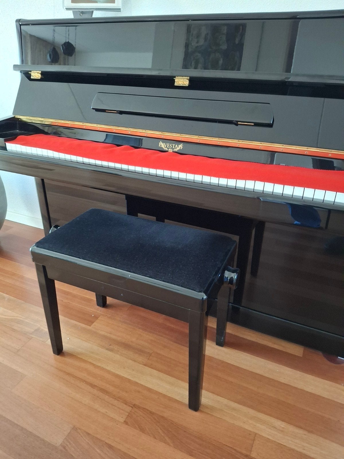 Eavestaff piano - Zwart, Hoogglans, Gebruikt, Zwart, Ophalen of Verzenden, Piano