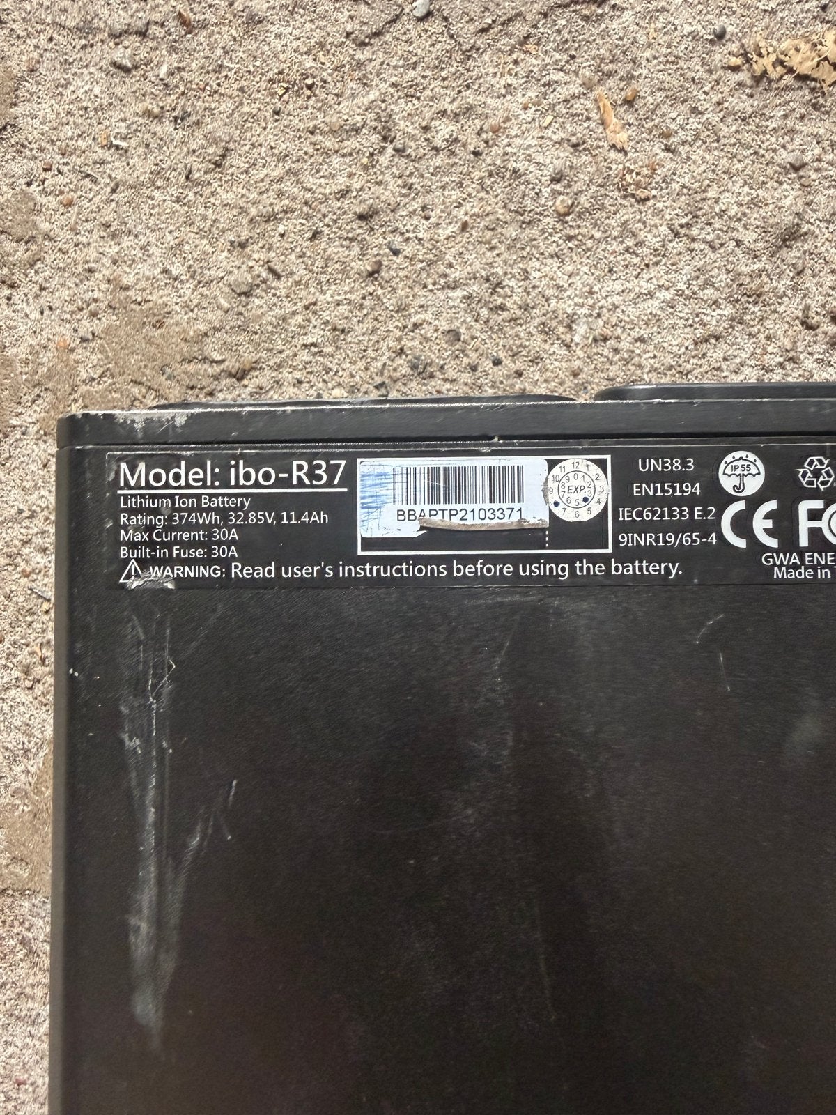 ibo-R37 Lithium Ion Accu voor E-bike Babboe, Gebruikt