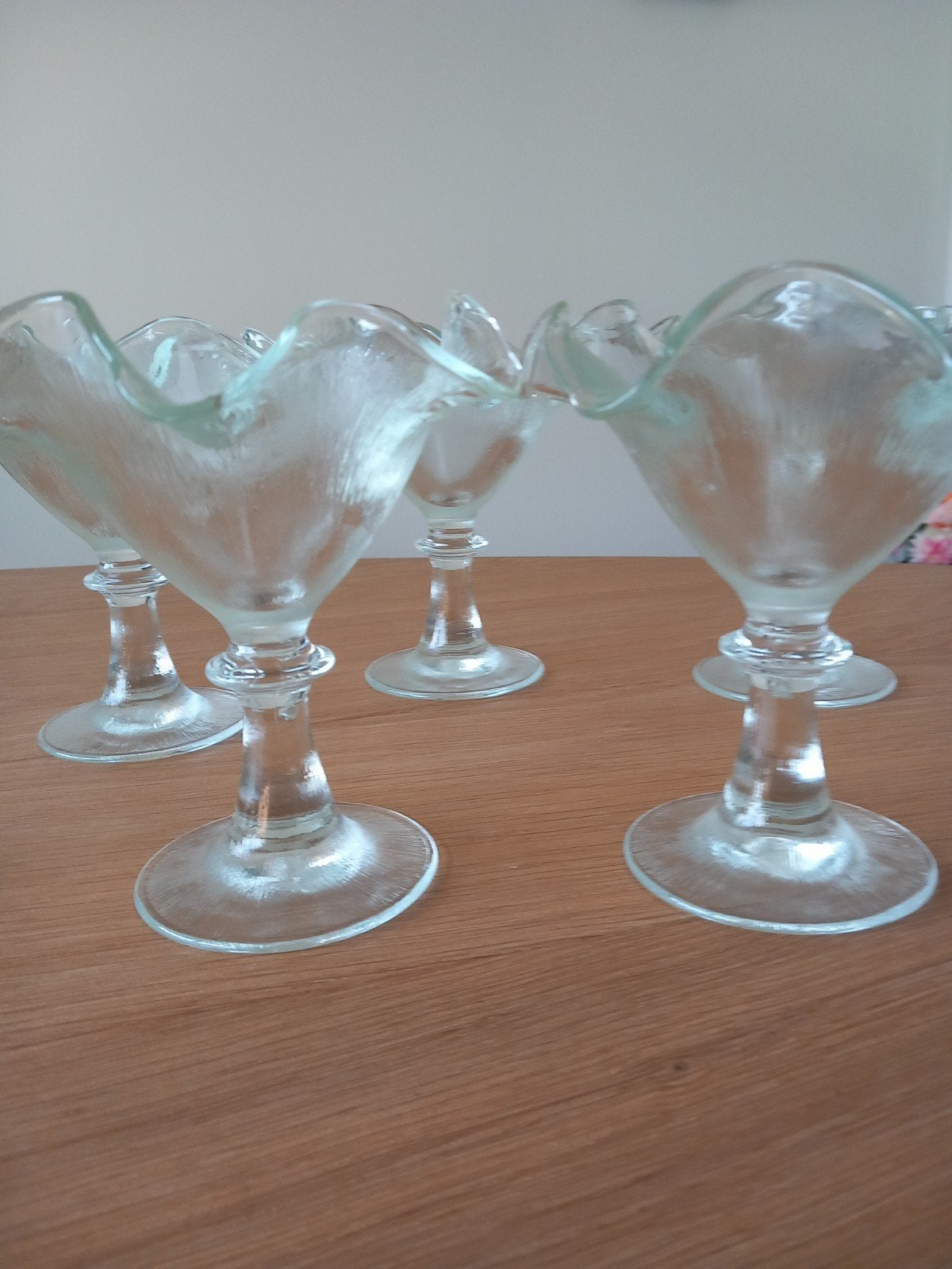 Set van 5 zware kwaliteit glazen dessertcoupes, Antiek en Kunst, Ophalen of Verzenden