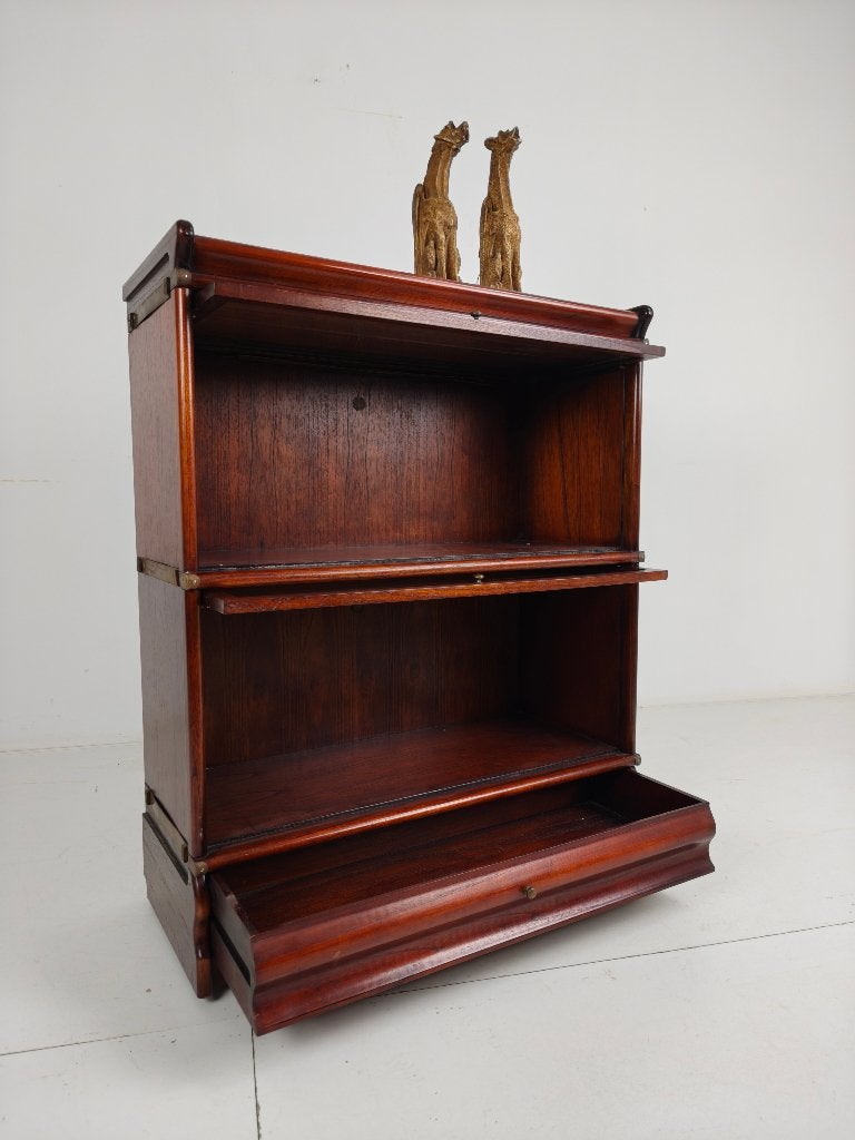 Mahonie Globe-Wernicke modulaire boekenkast met onderlades, Antiek en Kunst, Ophalen of Verzenden