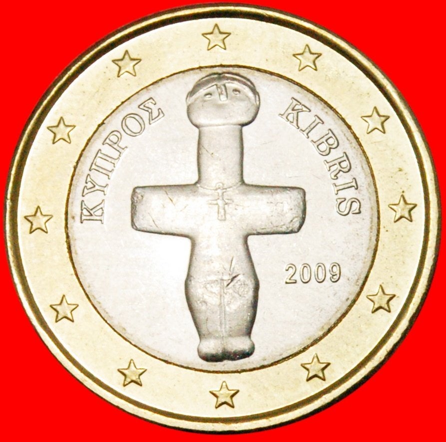 Ⰺ TYPE 2008-2024 FINLAND: CYPRUS 1 EURO 2009 IDOL! DIE I1, Ophalen of Verzenden, Cyprus, 1 euro, Losse munt