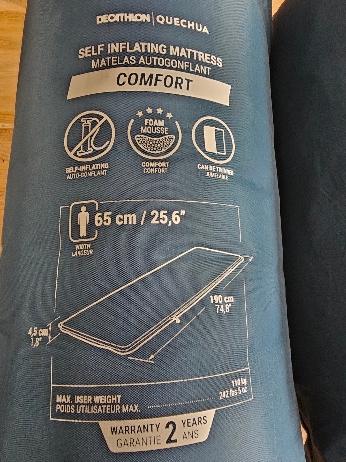 1 Decathlon Quechua comfort selfinflate slaapmatten, aanr, Caravans en Kamperen, Ophalen of Verzenden, Gebruikt, 1-persoons