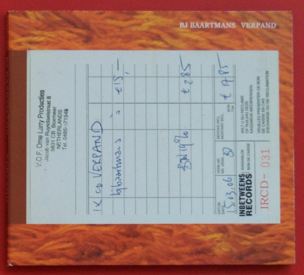 cd BJ Baartmans Verpand uit 2006 Bart-Jan + Uitgespeeld, Ophalen of Verzenden, Gebruikt, Pop, Album