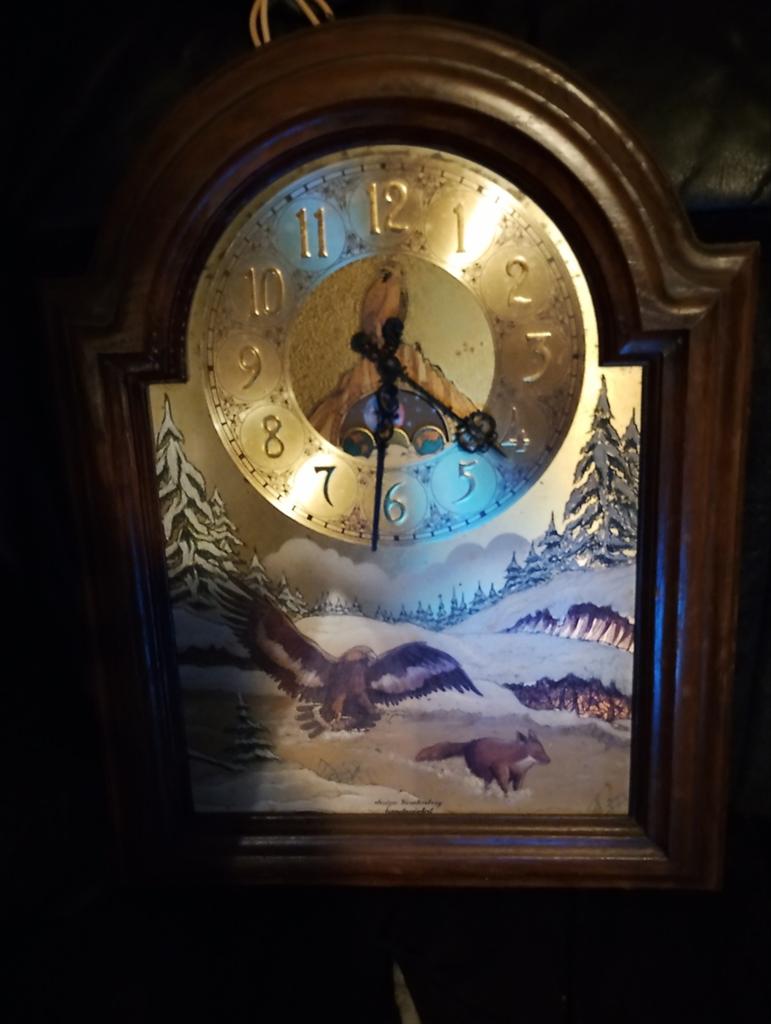 Vintage Wandklok met Adelaar en Vos Decoratie, Antiek en Kunst, Antiek | Klokken, Ophalen