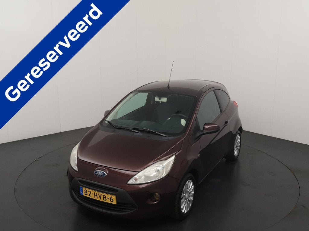 Ford Ka 1.2 70PK Titanium | Airco | Aux | Elekt. ramen, Stof, Gebruikt, 4 stoelen, Origineel Nederlands