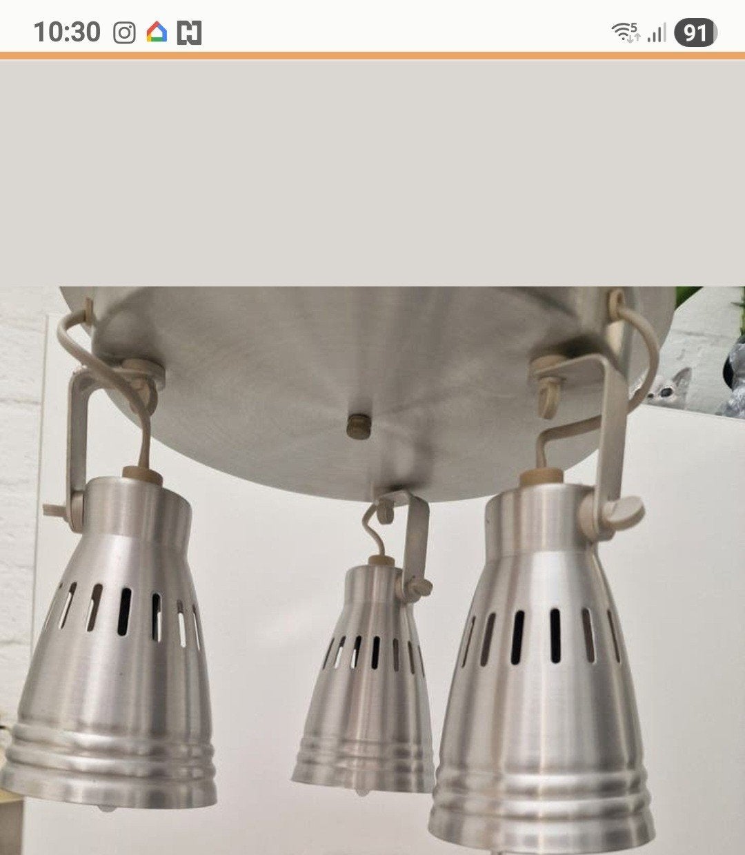 Ikea Kämare hanglamp met 3 spaarlampen, Ophalen