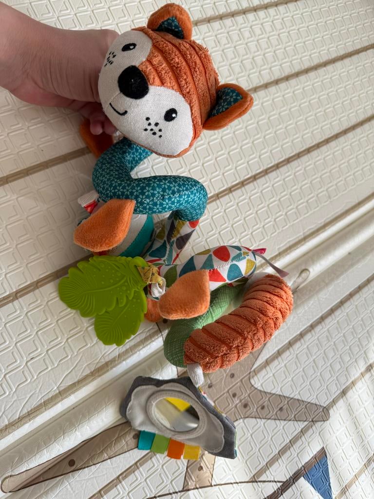 Infantino Vos Spiraal Speelgoed met Bijtring en Spiegeltje, Kinderen en Baby's, Ophalen, Zo goed als nieuw, Mobiel, Met geluid