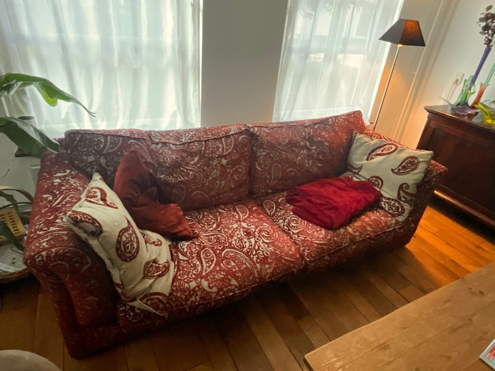 BAAN 3.5 -zits bank met paisley print, Huis en Inrichting, Ophalen, Gebruikt, Vintage, Driepersoons