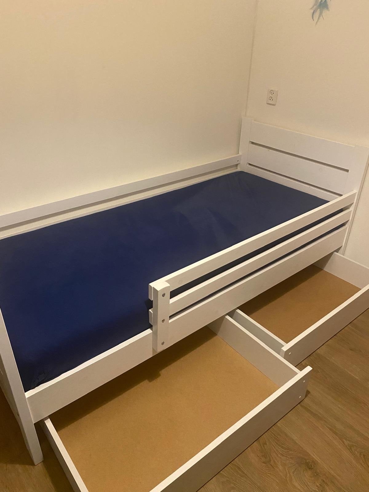 Kajuitbed wit met 2 opberglades., 85 tot 100 cm, Gebruikt, Ophalen of Verzenden, Lattenbodem