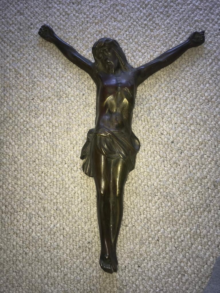 Antiek bronzen corpus van Jezus Christus, Antiek en Kunst, Ophalen of Verzenden