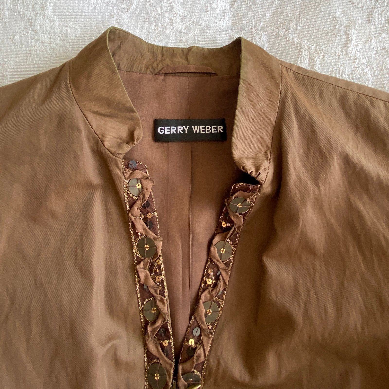 Prachtig bruin jasje van Gerry Weber, Kleding | Dames, Bruin, Maat 42/44 (L), Ophalen of Verzenden, Zo goed als nieuw