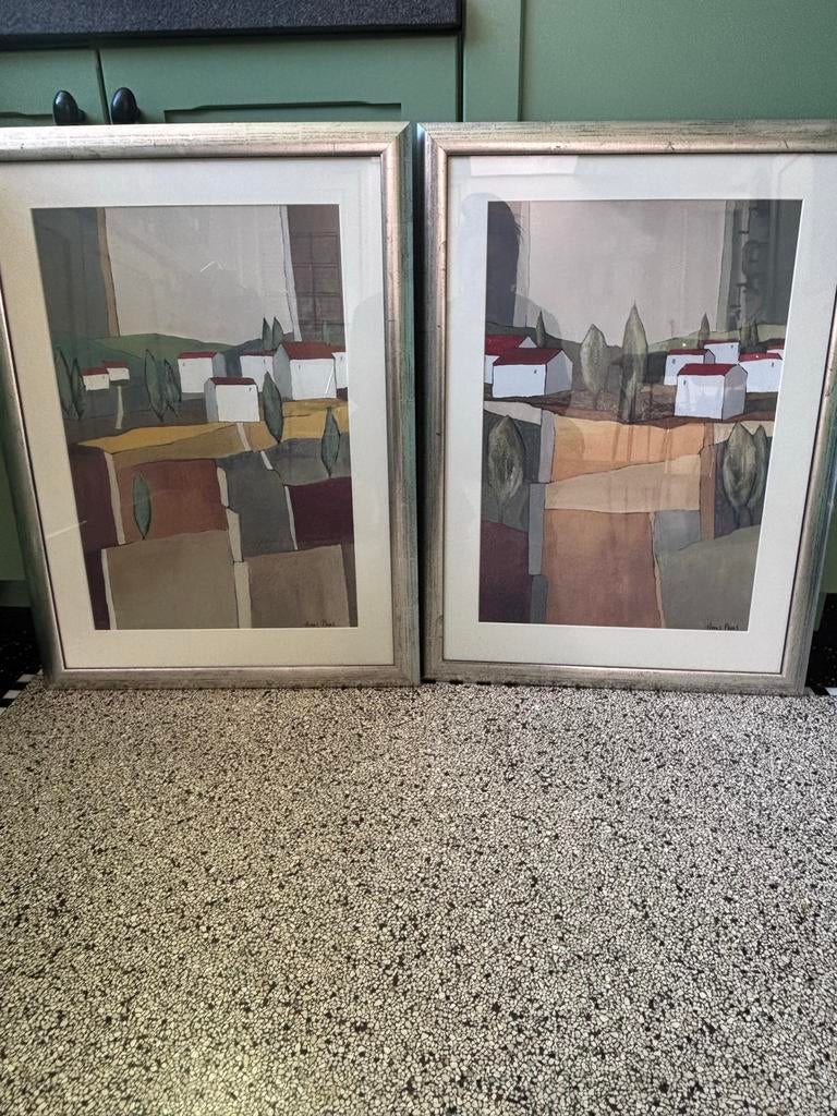 Set van 2 ingelijste kunstwerken -  Hans Paus, Ophalen
