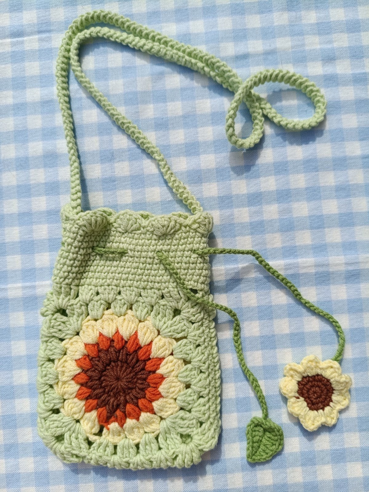 handmade crochet sunflower phone bag, summer bag, flower bag, Ophalen of Verzenden, Nieuw, Overige merken