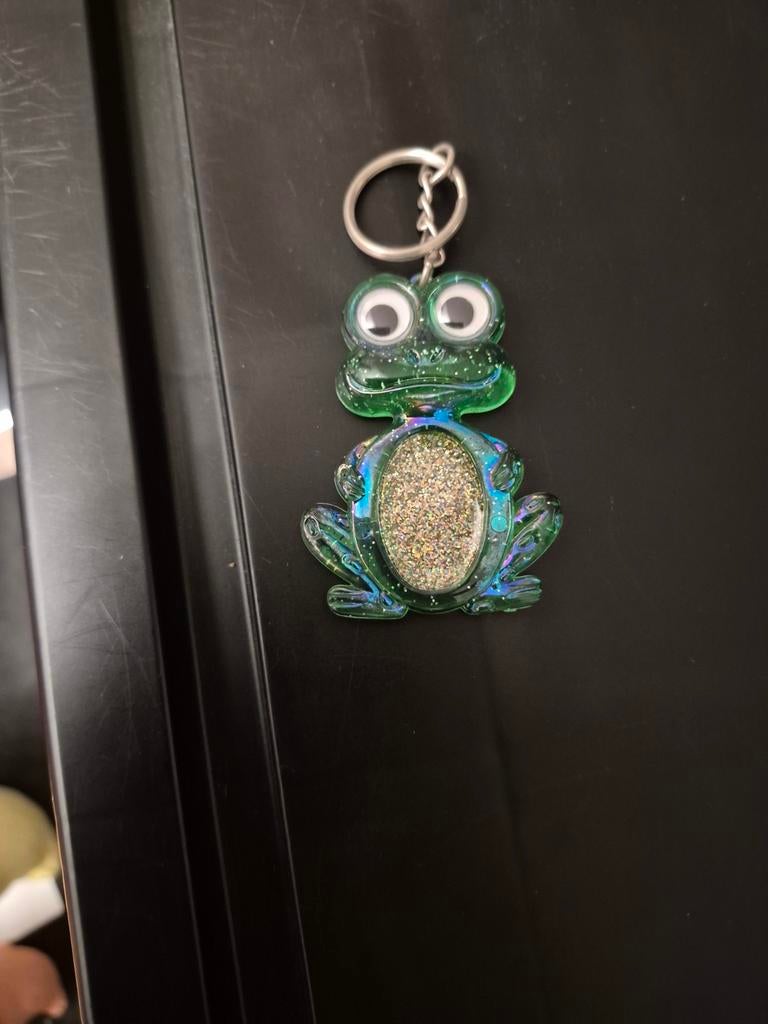 Glitter kikker sleutelhanger, Verzamelen, Sleutelhangers, Ophalen of Verzenden, Zo goed als nieuw