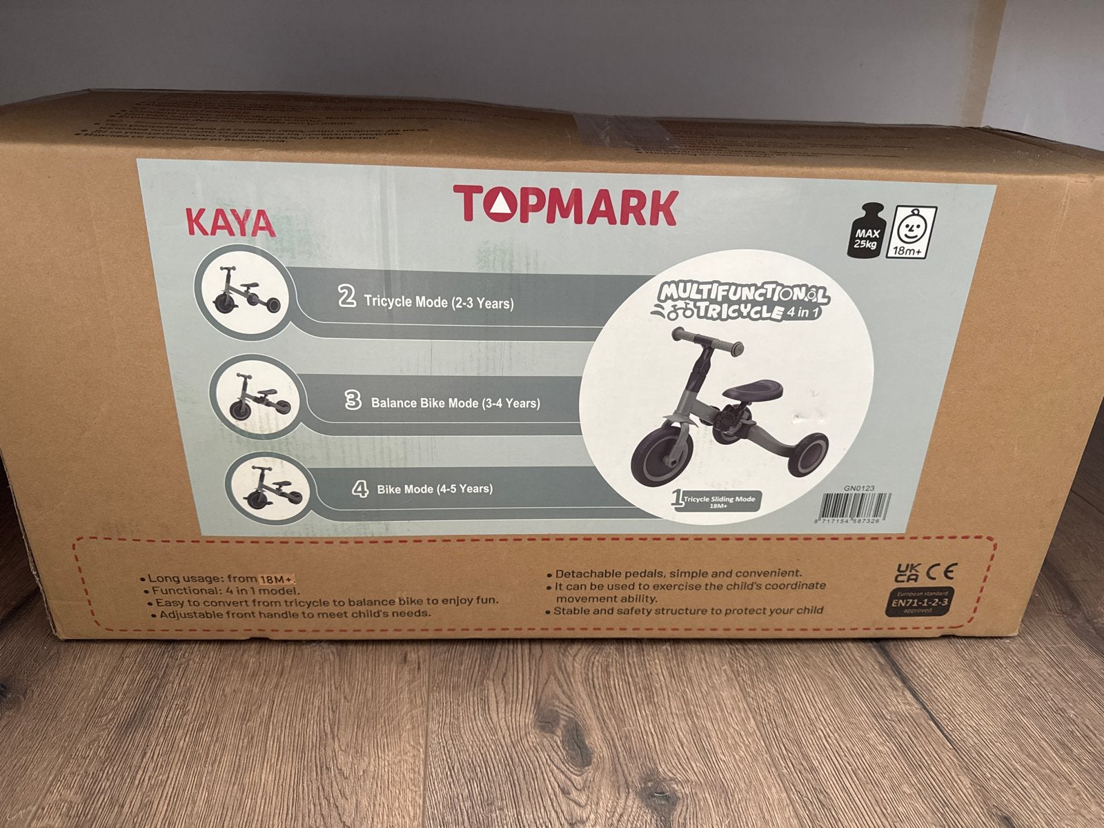 Topmark Kaya 4-in-1 Multifunctionele Driewieler Loopfiets, Ophalen, Nieuw, Loopfiets