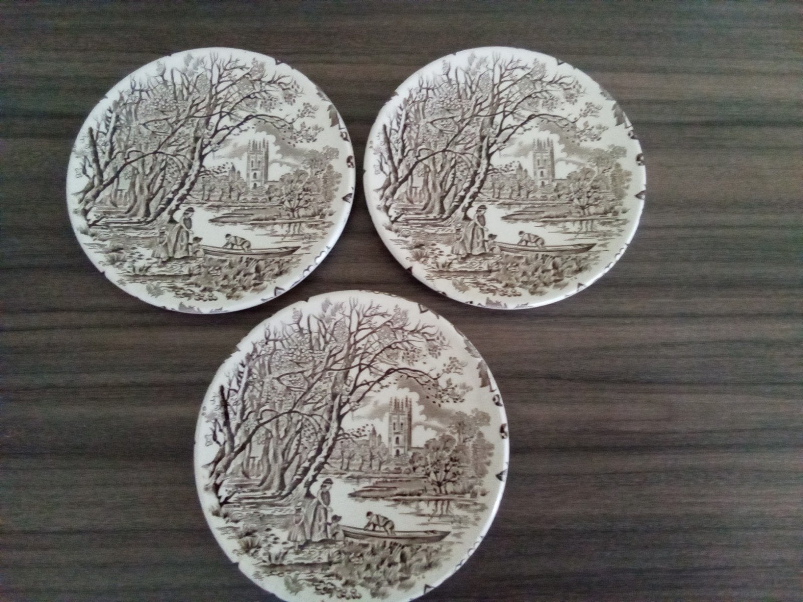 3 dessert borden / gebaksbordjes,
.Made in staffordshire eng, Antiek en Kunst, Ophalen of Verzenden