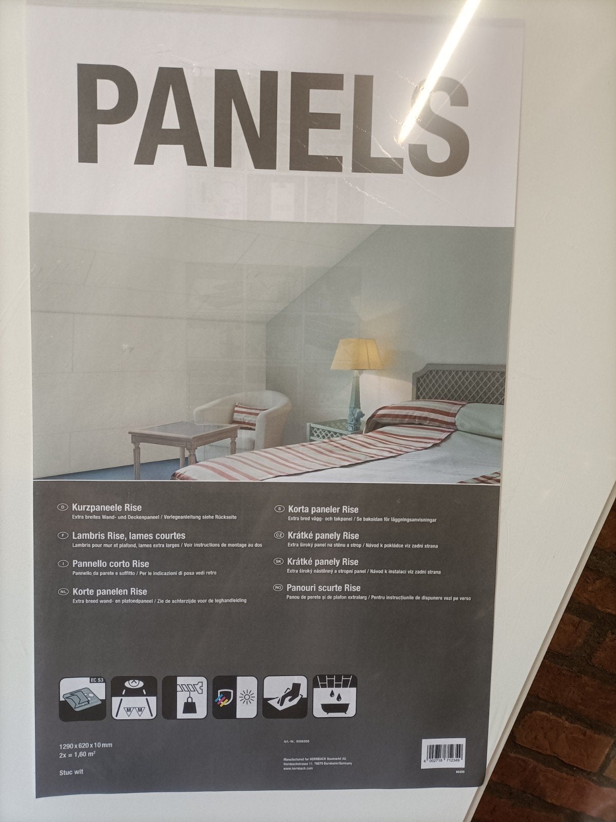 Nieuwe witte wandpanelen - 4 stuks (129x62x1cm), Ophalen, Nieuw, Overige materialen, Minder dan 20 mm