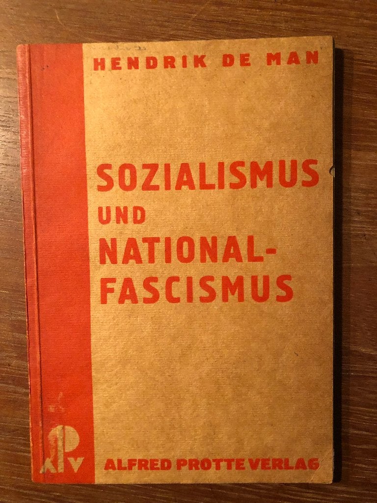 Fascisme. 1931 Hendrik de Man: Sozialismus und National-, Hendrik de Man, Verzenden, Overige onderwerpen, Tweede Wereldoorlog