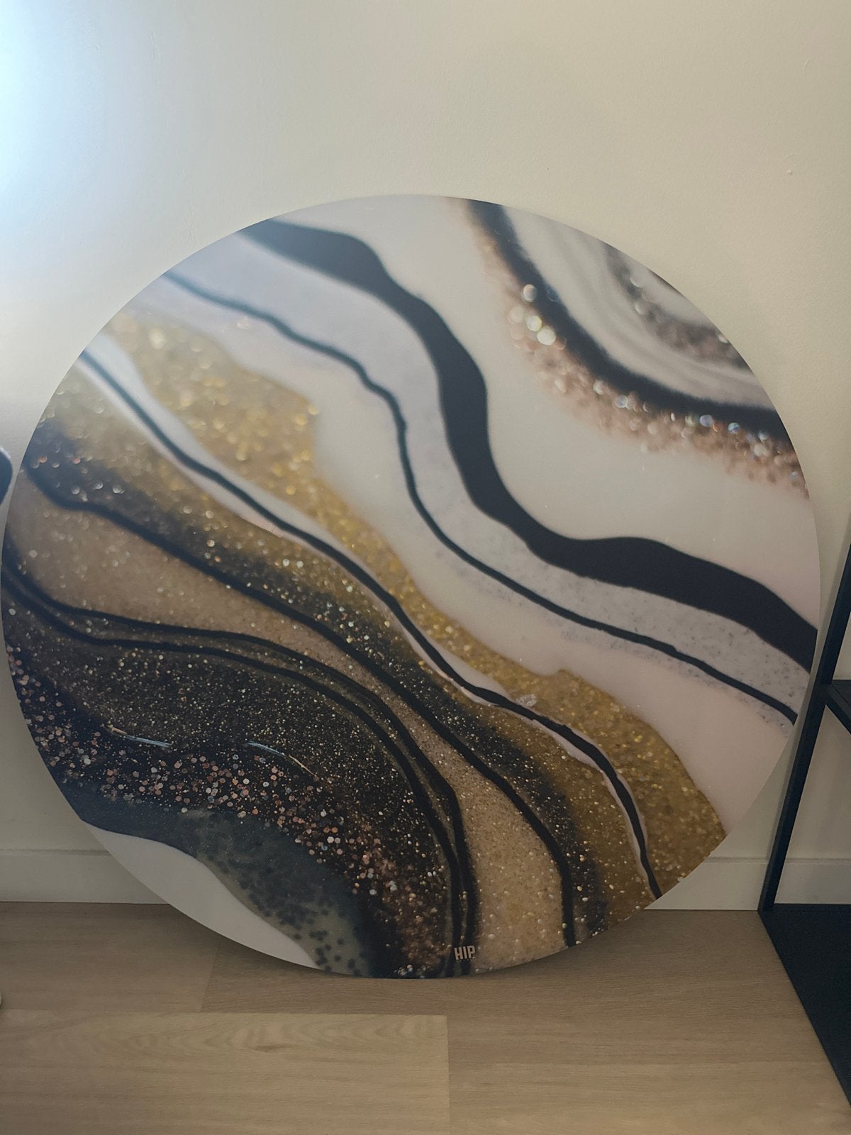 HIP Groot rond schilderij met glitter, 100cm, Ophalen