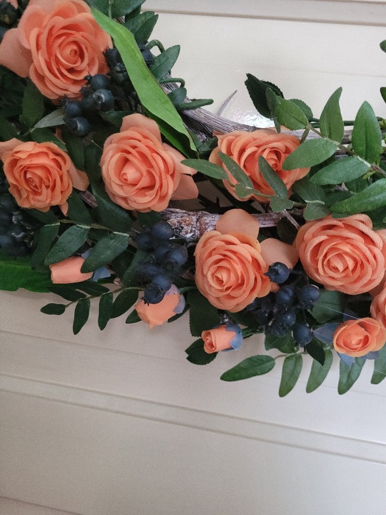 krans 60 cm doorsnede met kunstbloemen, Huis en Inrichting, Woonaccessoires | Kransen, Heikant 21 Kaatsheuvel, Ophalen of Verzenden