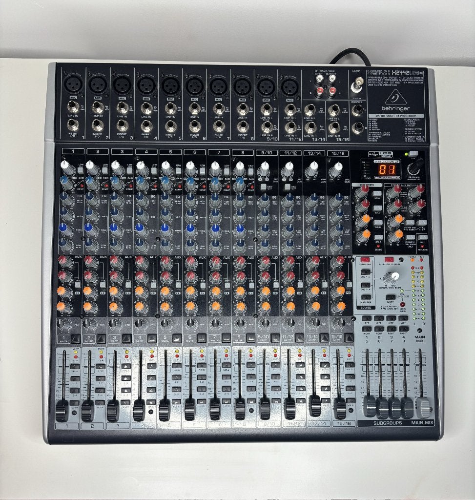 Behringer XENYX X2442USB Analog Mixer with Effects, Ophalen, Zo goed als nieuw, 10 tot 20 kanalen, Microfooningang