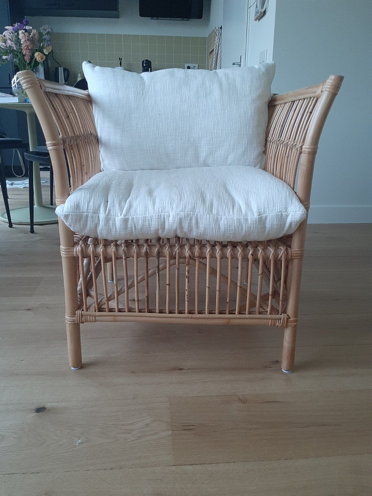 Rotan fauteuil Lindo van Maisons du Monde, Ophalen, Zo goed als nieuw, Minder dan 75 cm, 50 tot 75 cm