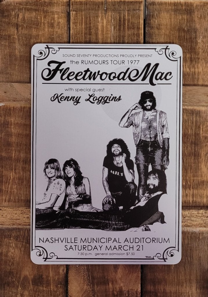 Fleetwood Mac zwart wit reclamebord van metaal wandbord deco, Info@deconoord.nl, Deco Noord, Nieuw, Ophalen of Verzenden