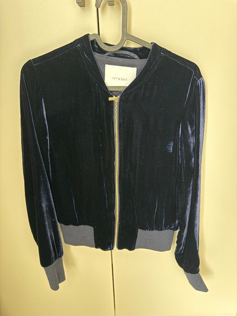 Velvet bomberjack, Ivy & Oak, Blauw, Ophalen of Verzenden, Zo goed als nieuw