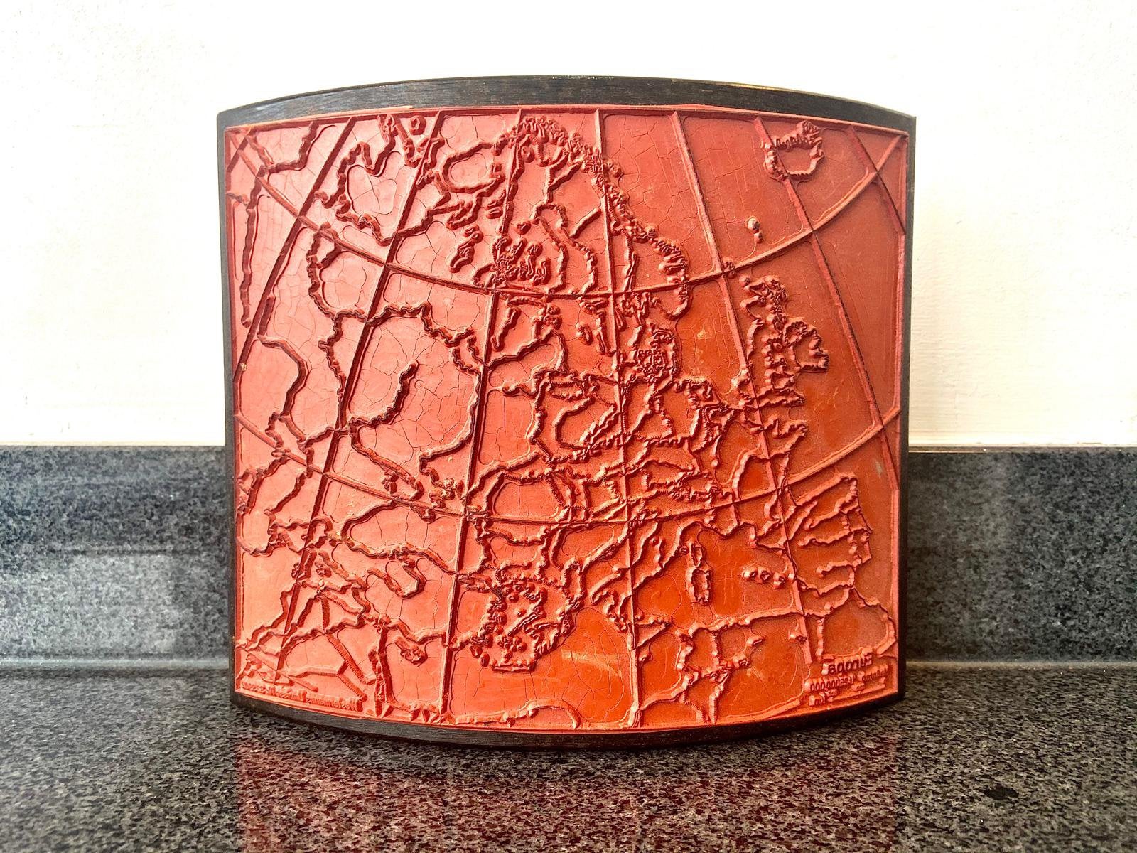 Vintage Stempel/druk Landkaart, Ophalen of Verzenden