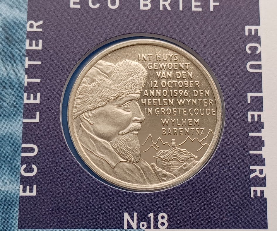ECU brief 18 - Ontdekkingsreizen, Willem Barrentz, Postzegels en Munten, Penningen en Medailles, Verzenden, Overige materialen