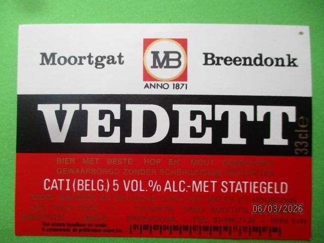 bieretiket Belgie 13-3 (A31) duvel, Ophalen of Verzenden, Gebruikt, Overige typen, Duvel