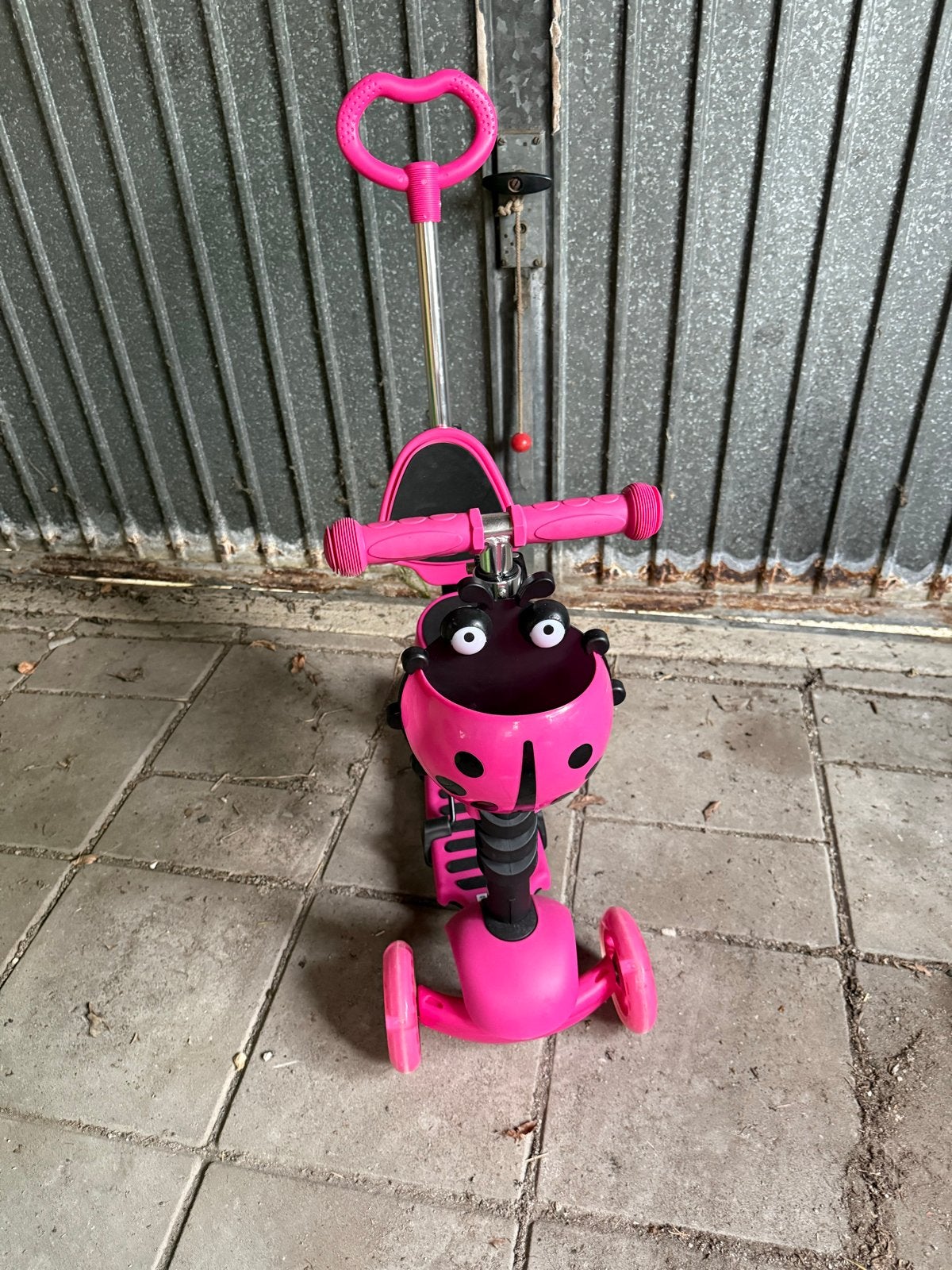 Roze 3-in-1 Kinderstep met Duwstang en Zitje, Fietsen en Brommers, Steps, Ophalen, Gebruikt, Gewone step