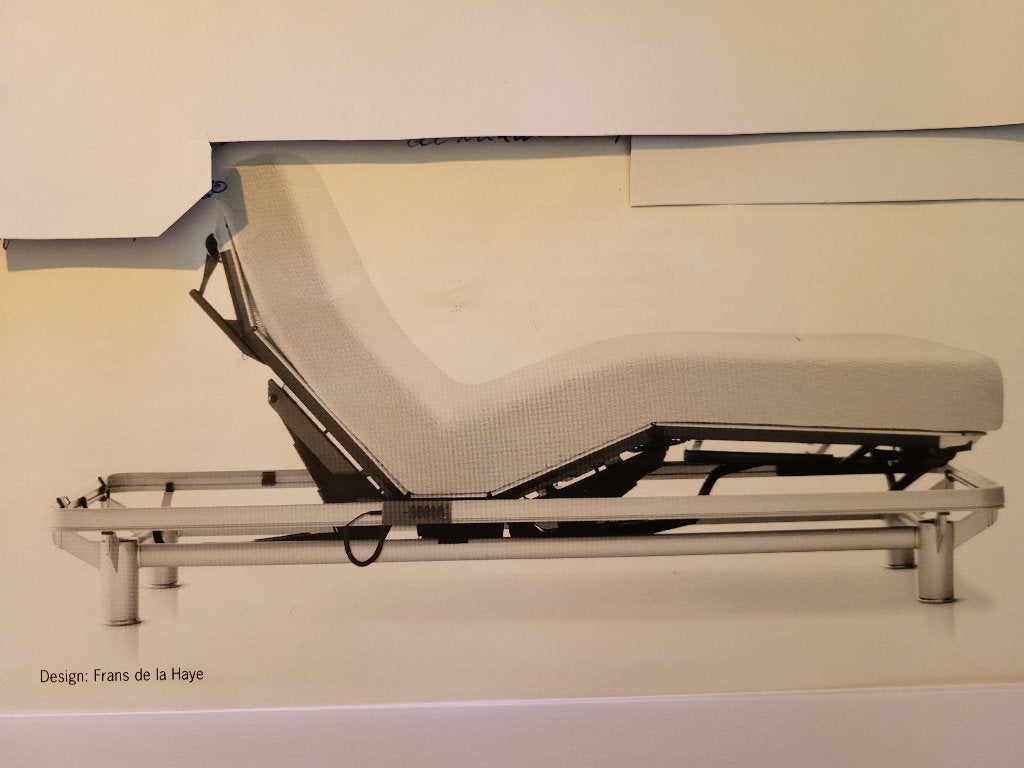 Auping Royal 100 x 200 met 4-motoren, Ophalen, Auping Royal      ontwerper:   Frans de la Haye, 200 cm, Metaal