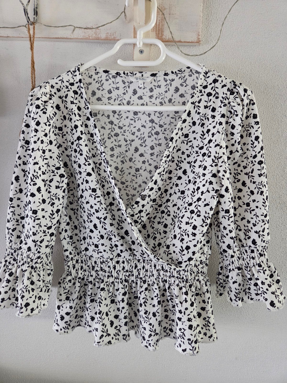 Bien Bleu basics Wikkelblouse met bloemenprint, maat S, Ophalen of Verzenden, Zo goed als nieuw, Lange mouw, Maat 36 (S)