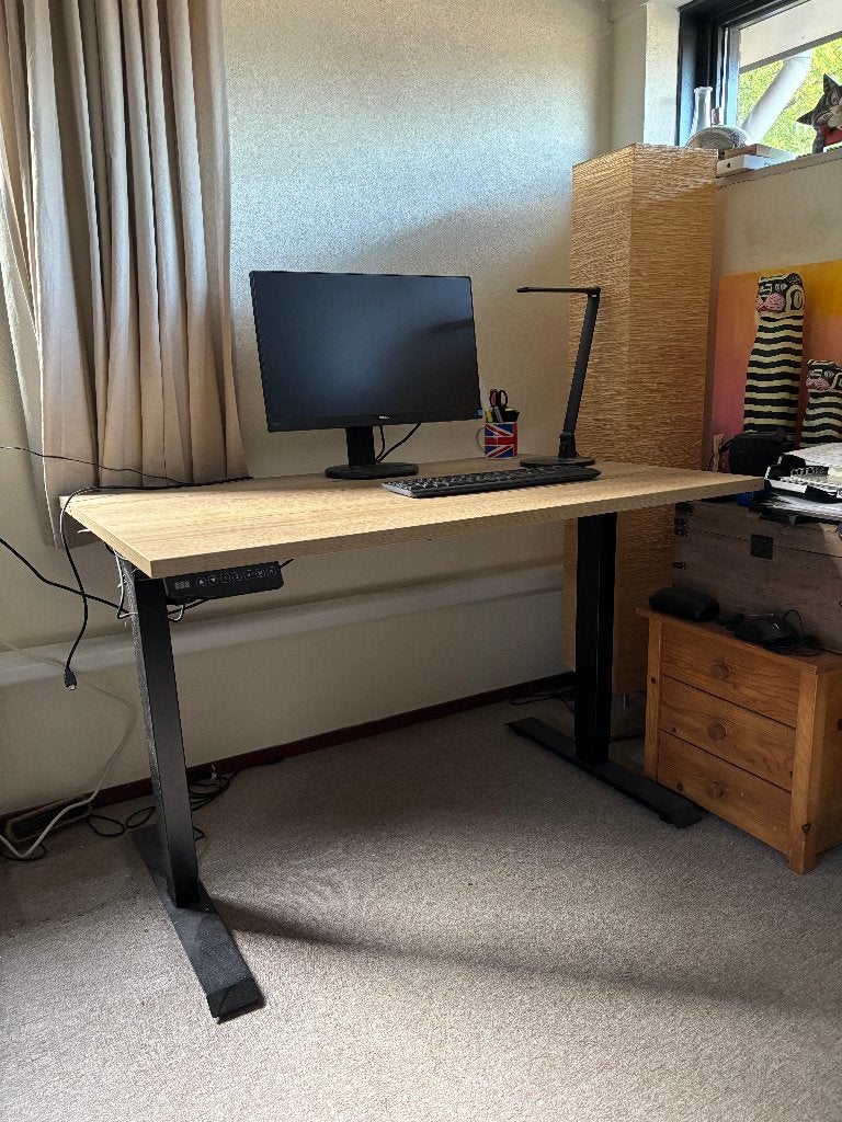 Electrisch verstelbaar zit -sta bureau 120 X 80, Ophalen, 120 cm, Elektrisch, Zo goed als nieuw