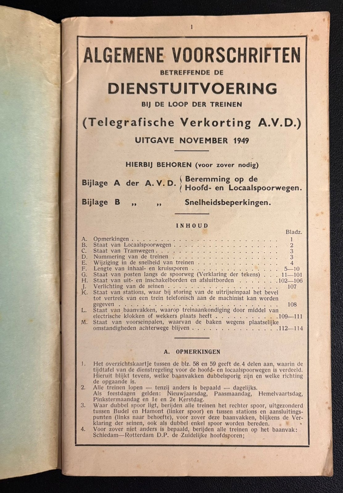Alg. voorschriften dienstuitvoering loop der treinen (1949), Ophalen of Verzenden, Gebruikt, Trein, Boek of Tijdschrift