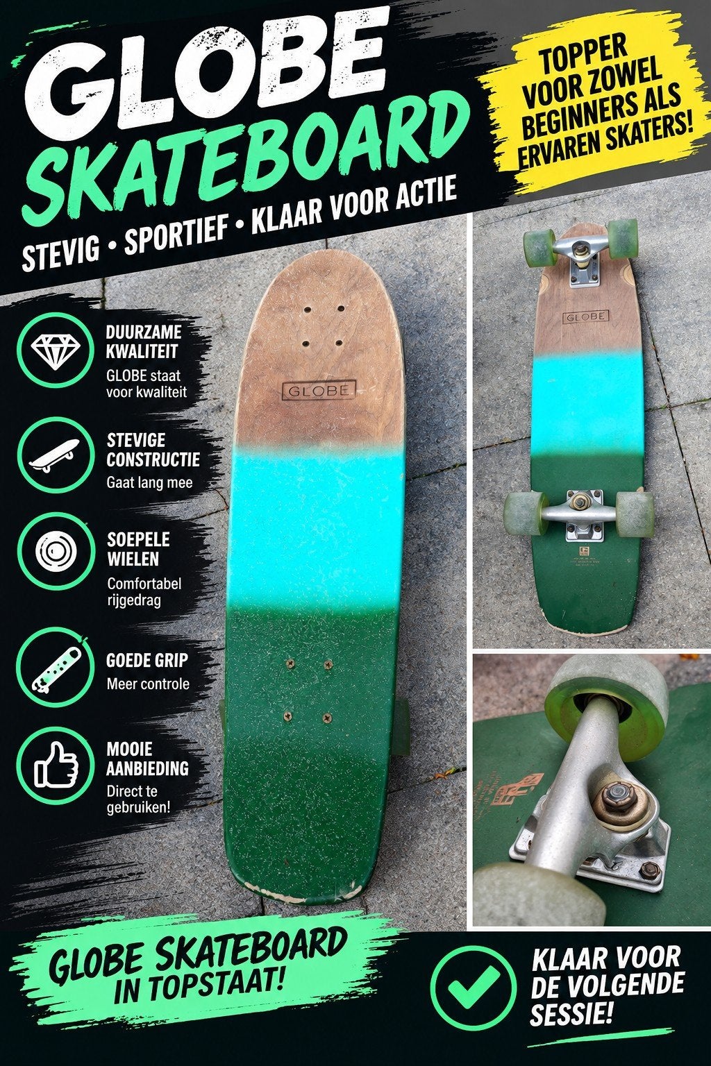 Globe Cruiser Skateboard –, Ophalen, Gebruikt