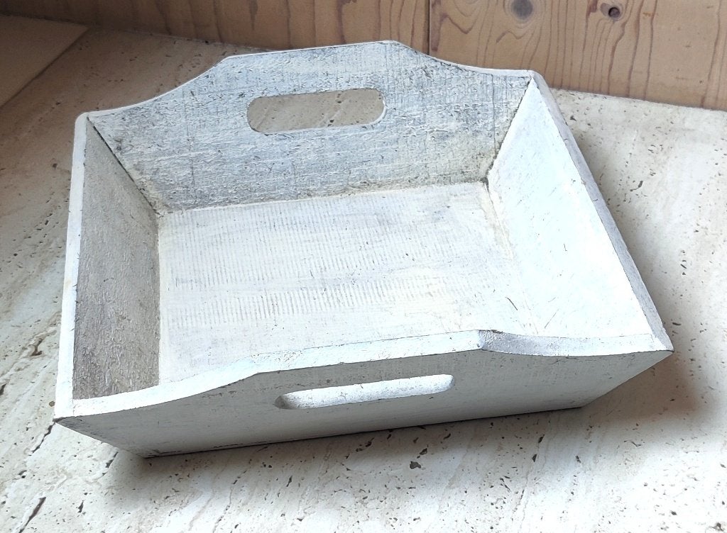 Mooi retro dienblad / kaarsen plateau van hout, Huis en Inrichting, Ophalen of Verzenden, Zo goed als nieuw, Rechthoekig, Hout