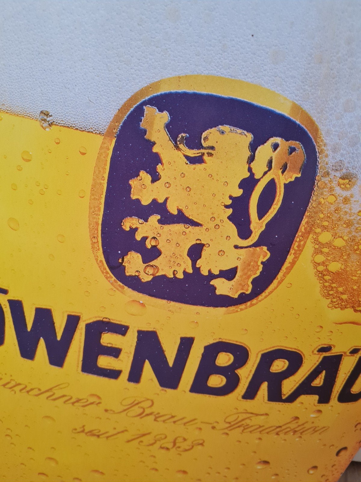emaille lowenbrau, Ophalen of Verzenden, Gebruikt, Transport