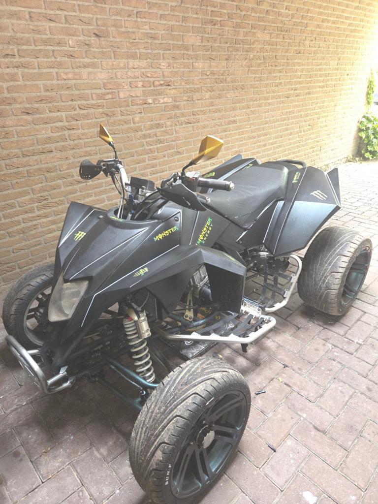 Merk Egl Quad - Stoere Zwarte Quad met Monster Energy Design, 250 cc, 1 cilinder, 12 t/m 35 kW