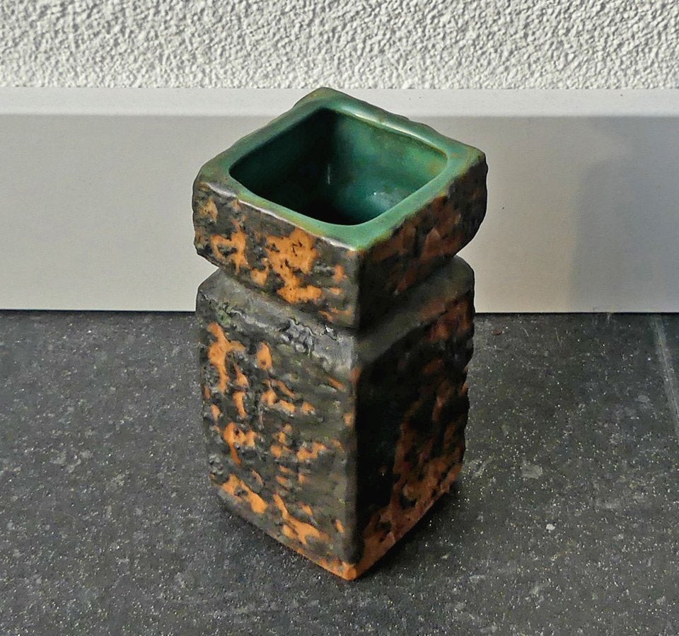 VEB Haldensleben 3074 D vintage vaasje chimney West-Germany, Gebruikt, Overige kleuren, Aardewerk of Porselein, Ophalen of Verzenden