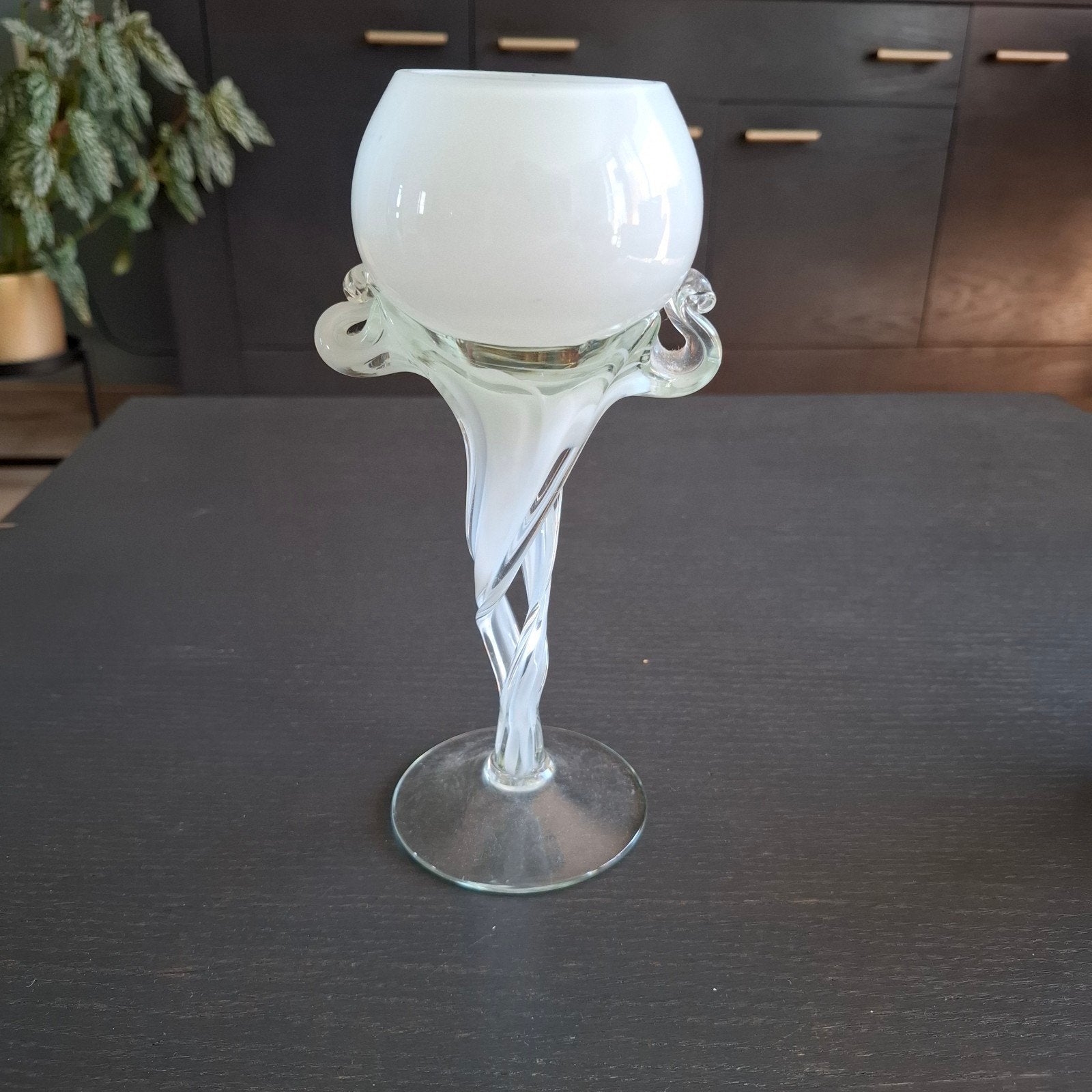 Vintage Jozefina Krosno 'Jellyfish' waxinelichthouder, Ophalen of Verzenden