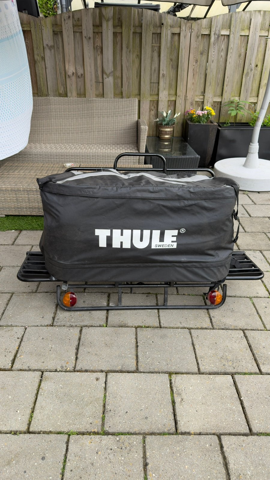 Thule EasyBag + Fietsendrager Arcos Onto trekhaakbox Box, Ophalen, Gebruikt